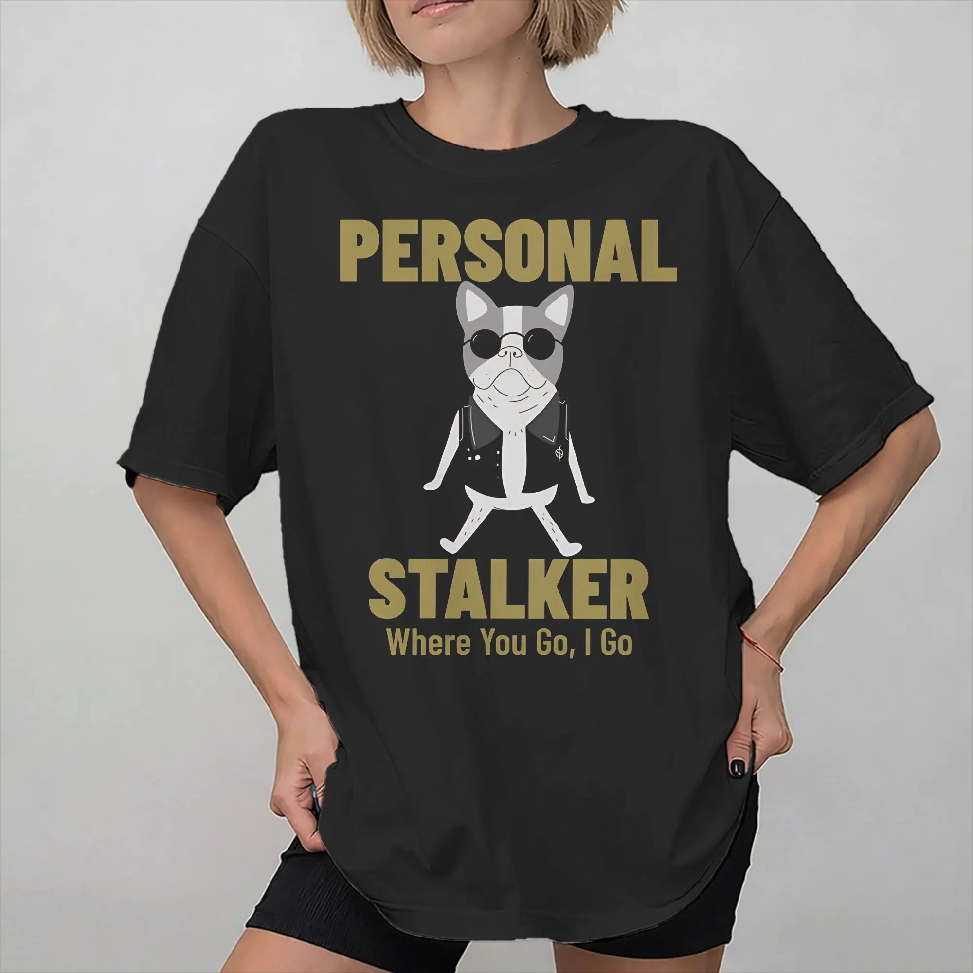 Mens Womens Maltese Personal Stalker I Will Follow You Wherever You Go T Shirt Pure Cotton Graphic Printed T-Shirt  Top Clothing