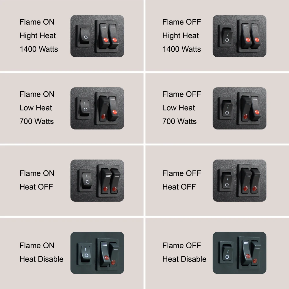 سخان موقد كهربائي قائم بذاته مقاس 15 بوصة مع تأثير لهب ثلاثي الأبعاد #5