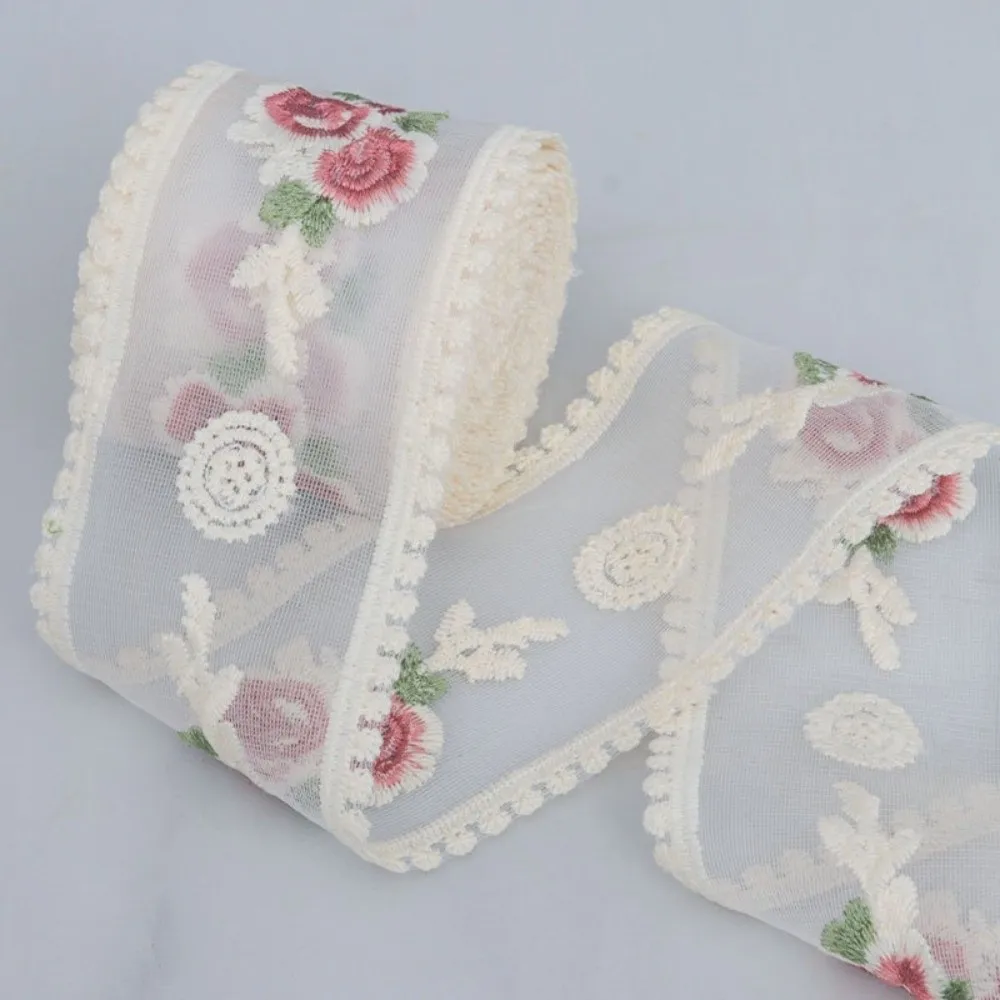 3.5in * 5 Yards Lace Trim Ribbons Craft Sewing DIY Handicrafts Sewing Lace Ribbons Gift Wrapping Bridal Bouquets