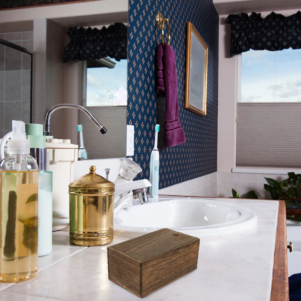 2개입 나무 보석함 슬라이딩 뚜껑 다기능 소품 보관함 반지 펜던트 발찌 테이블 장식용