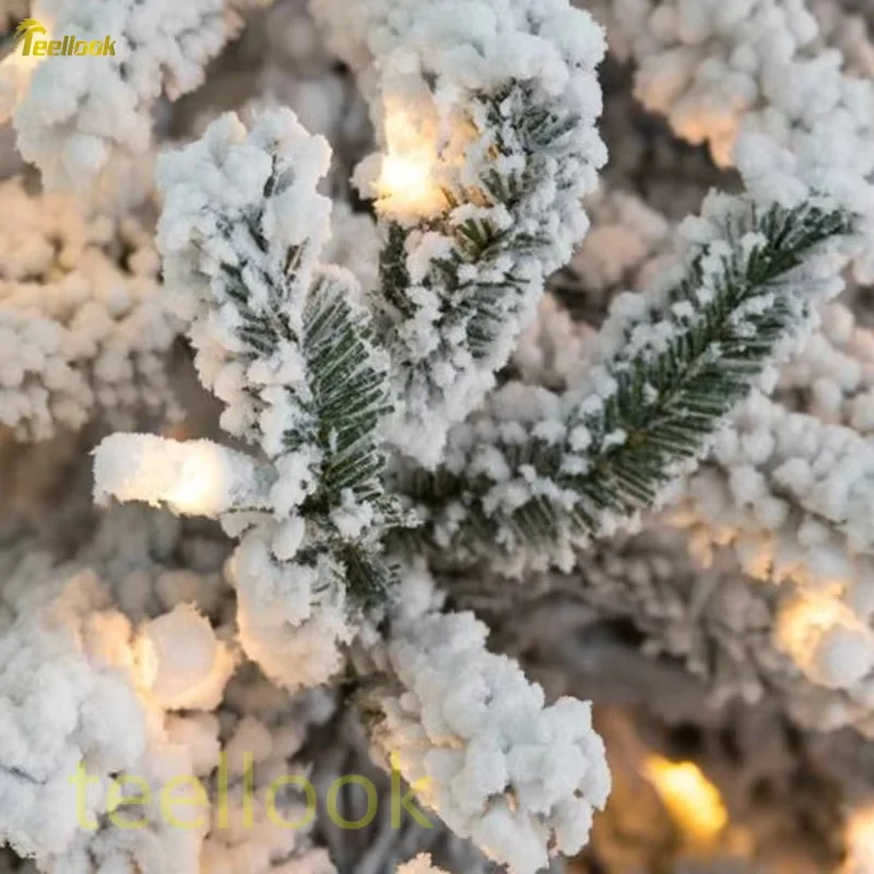 Teellook 1.2 m/5.0m luminous flocking Christmas tree snowflake tree Christmas family hotel mall decorations - Image 4