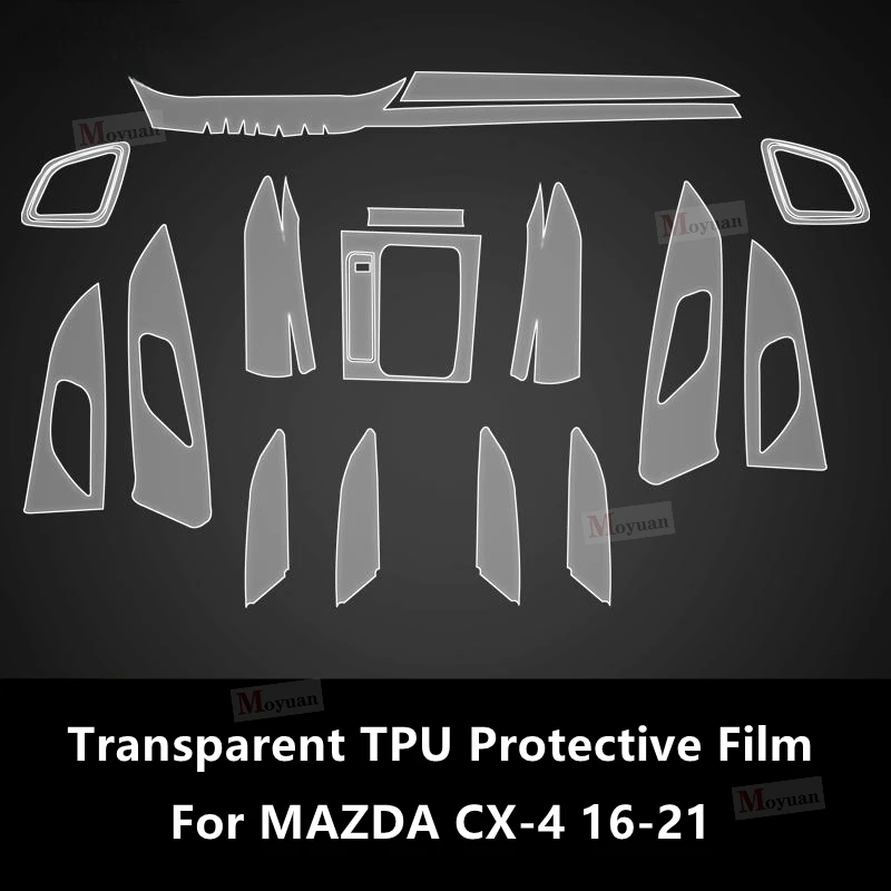 

For MAZDA CX-4 2016-2021 Gearbox Panel Navigation Screen Automotive Interior TPU Protective Film Anti-Scratch Sticker