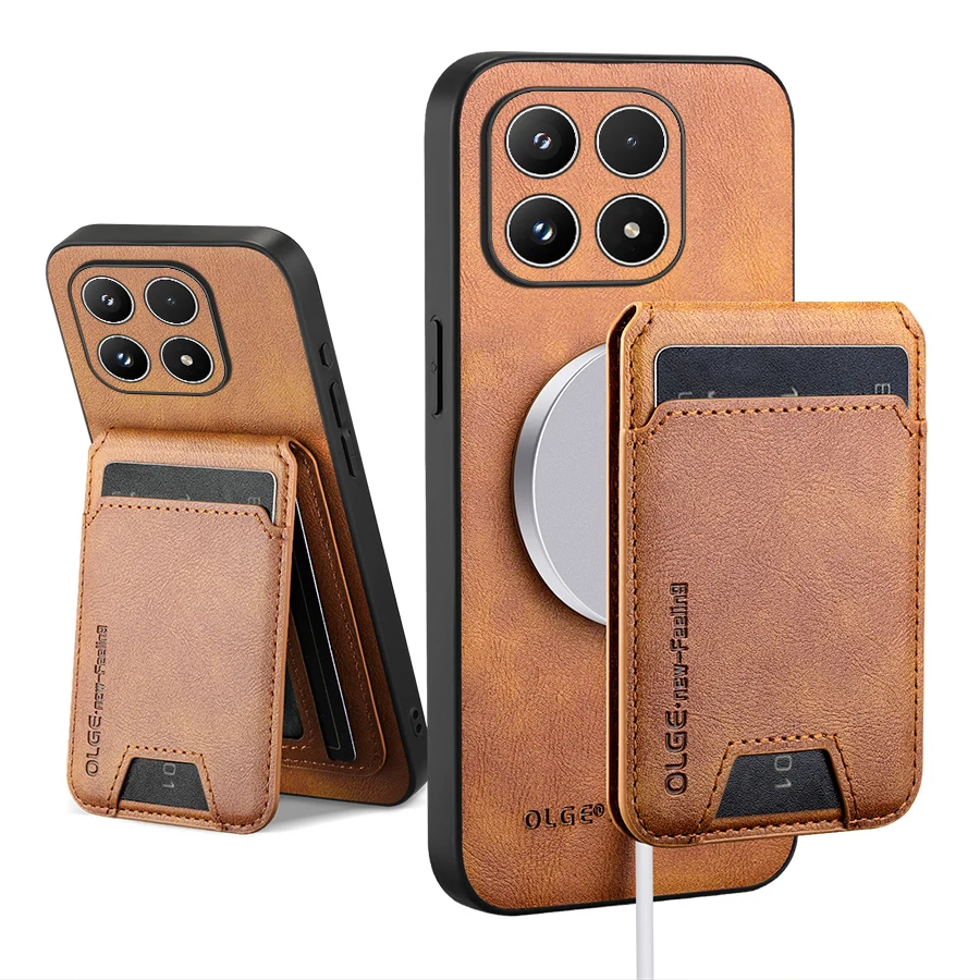 Wallet Card Holder Phone Case for Xiaomi 17 Magnet Cover Leather For Mag-safe Stand Shell Funda