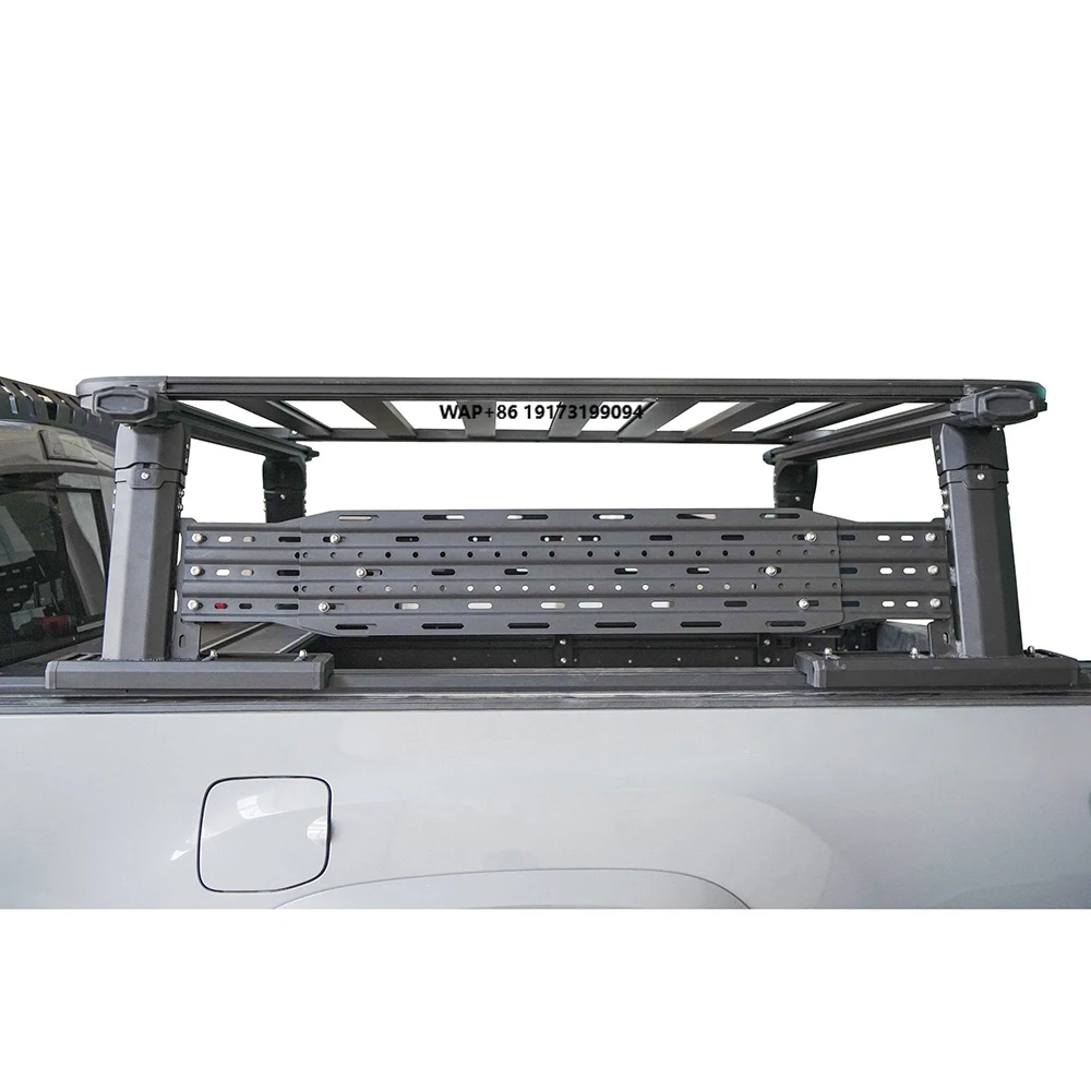 

4x4 Offroad Accessories Adjustable Aluminum Roll bar with Steel Decoration Panel and Aluminum Roof Luggage Platform for Pickup