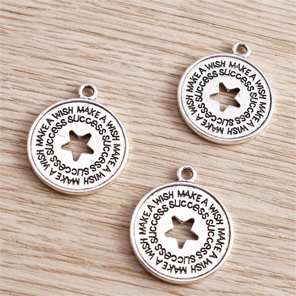 Tusember 10 Stück Legierungs-Metallsterne in Antiksilberfarbe, Anhänger für Ohrringe, Halsketten, DIY-Schmuckherstellung, handgefertigte Schmuckteile – Detail 3