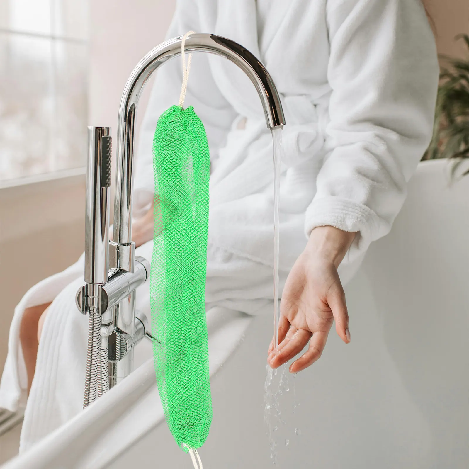 

2Pcs African Net Sponge Bath Scrubber - Exfoliating Body Washcloth for Smooth Skin - Portable Shower Tool for Sensitive Skin and