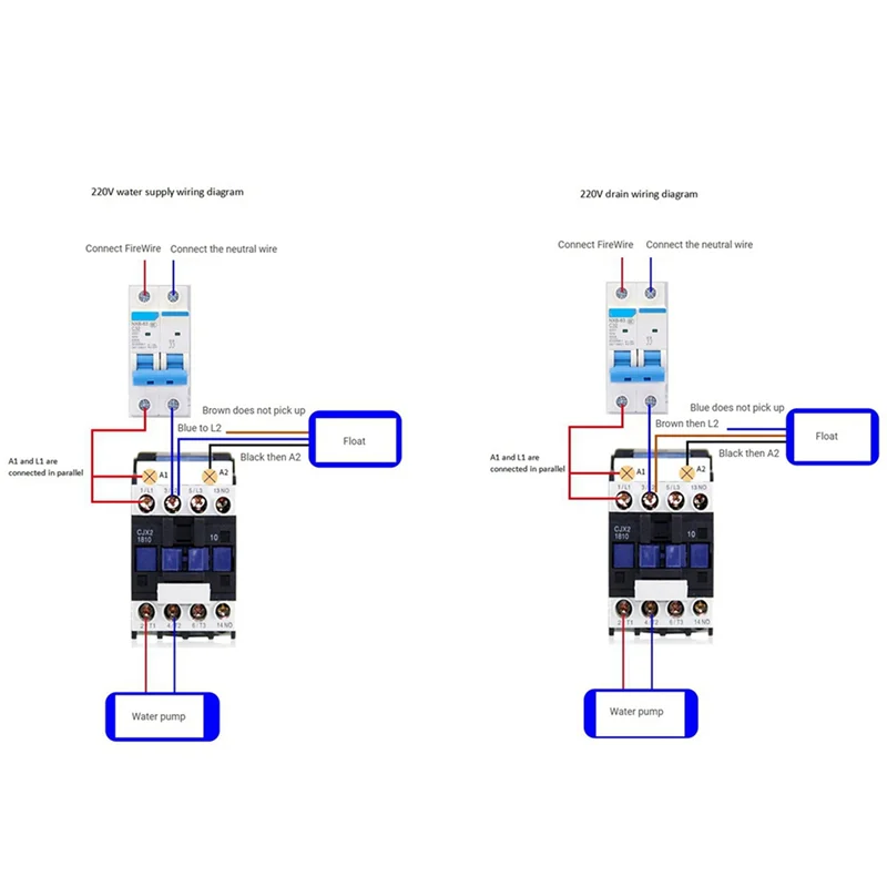 ABFI 10X مفتاح تعويم عالي التحمل لمياه الصرف الصحي والصلبات المعلقة والسوائل اللزجة (طول الخط 4 أمتار)