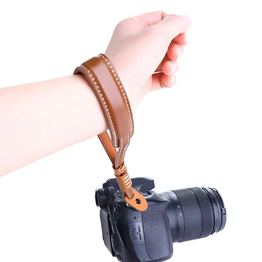 DSLR Camera Wrist Hand Strap PU Leather Lanyard for Digital Camera Black Brown Coffee Retro Camera Wrist Strap