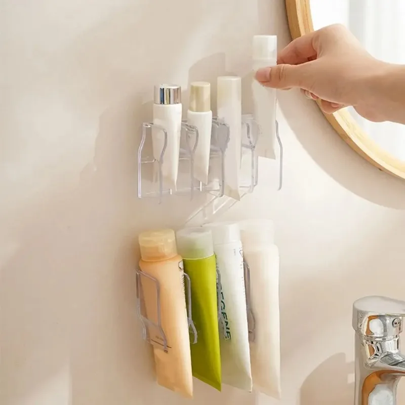 5-grid-wall-mounted-facial-cleanser-storage-rack-waterproof-toothpaste-storage-space-saving-hand-cream-rack-bathroom-accessories