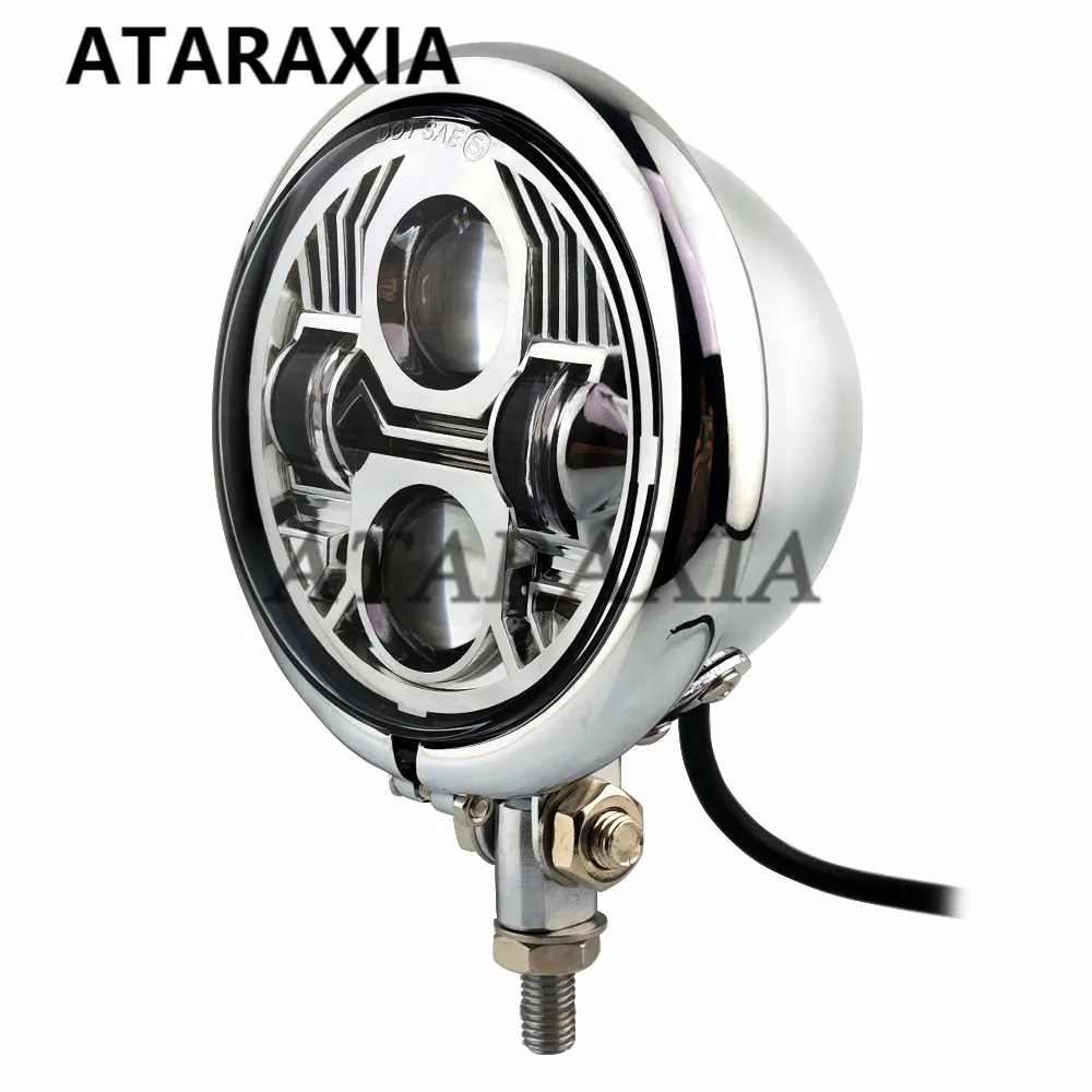 

LED Fog Light Auxiliary Light Motorcycle Custom 4.5" LED Headlight Spot Lamp Headlamp For Harley Softail Chopper Bobber