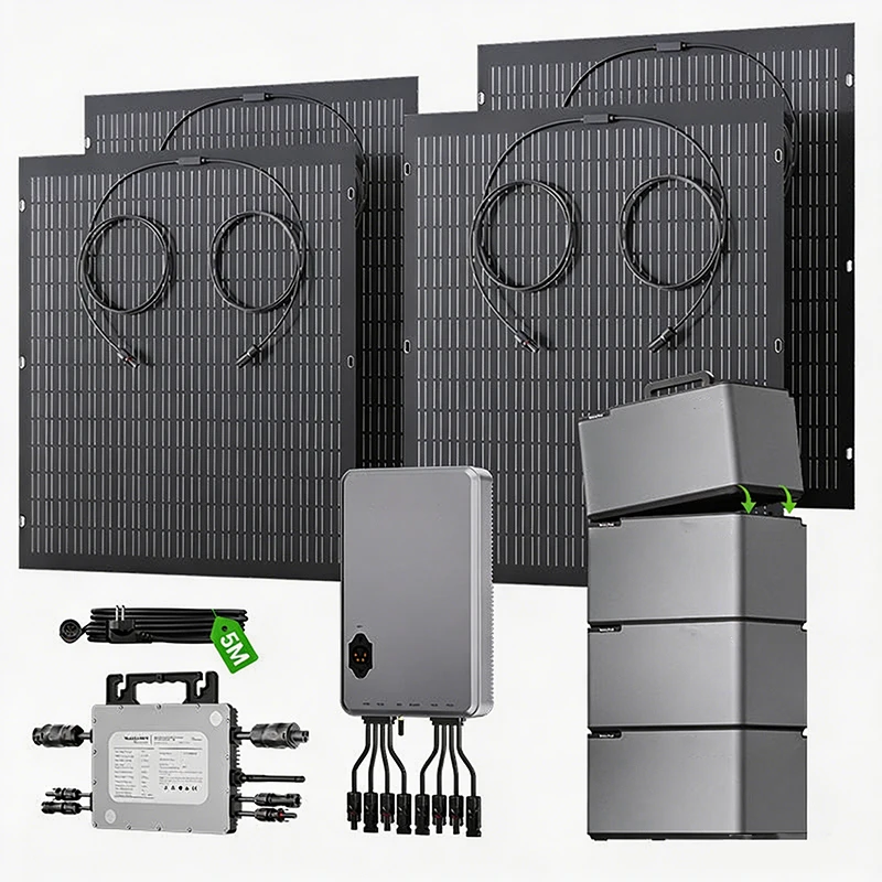 Solaranlage Komplett Balcony Solar System 1kW-6kW with Battery Micro Inverter Home PV System DIY Solar Kit for Balcony Apartment