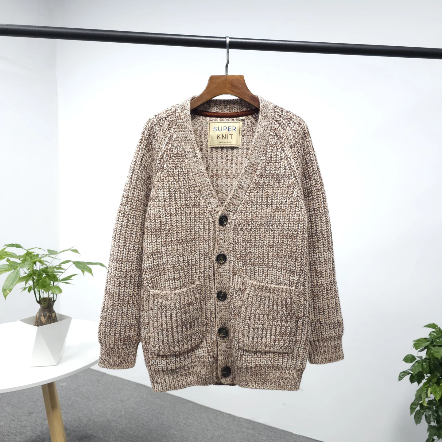 Italian 00 Wool Knitted V-Ne Cardigan Sweater Cozy Autumn Winter Faion Men's Long Sve Thermal Wear Ci Sle