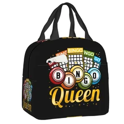 Bingo Queen Lunch Bag Portable Thermal Cooler coibentato Bento Box per le donne Kids Work School Picnic Travel Food Tote Bags