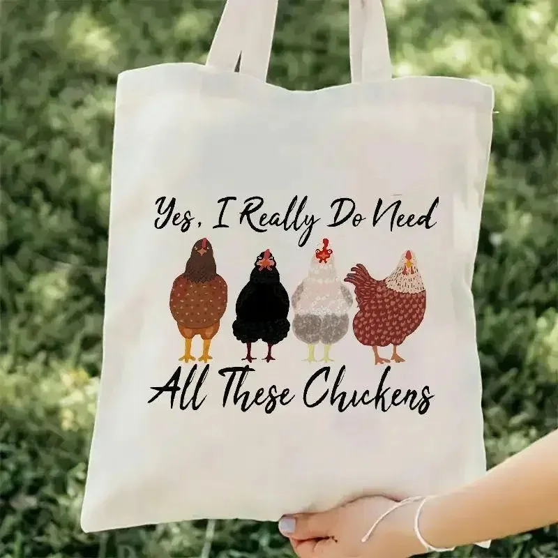 

Womens Bag Cartoon Abstract Big Rooster Print Tote Bag Farmhouse Chicken Shopping Bag Large Capacity Foldable Shoulder Bag Gift