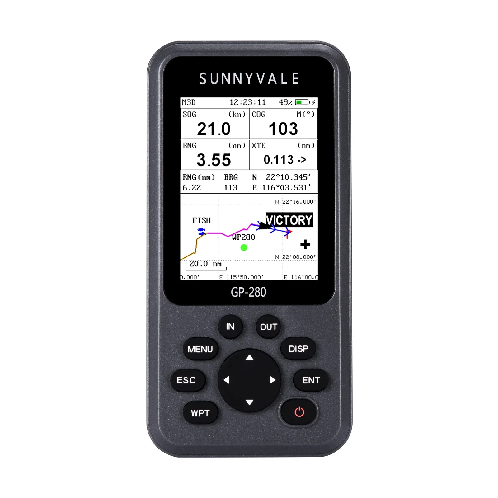 

GP-280 Handheld GPS Navigator Waterproof IPX6/Marine GPS Locator High-Sensitivity/Various Voyage Screens for Boats, Vehicles