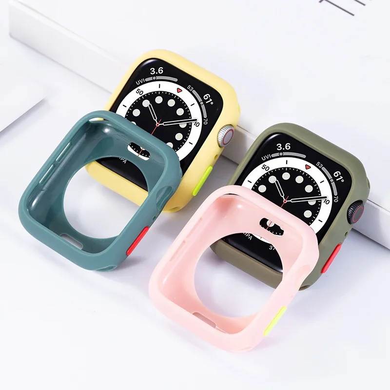 Candy Soft Silicone Case For Apple Watch Cover Ultra 9 8 7 6 Se 45mm 42mm 44mm 40mm 41mm 38mm rubber Protection watch for women