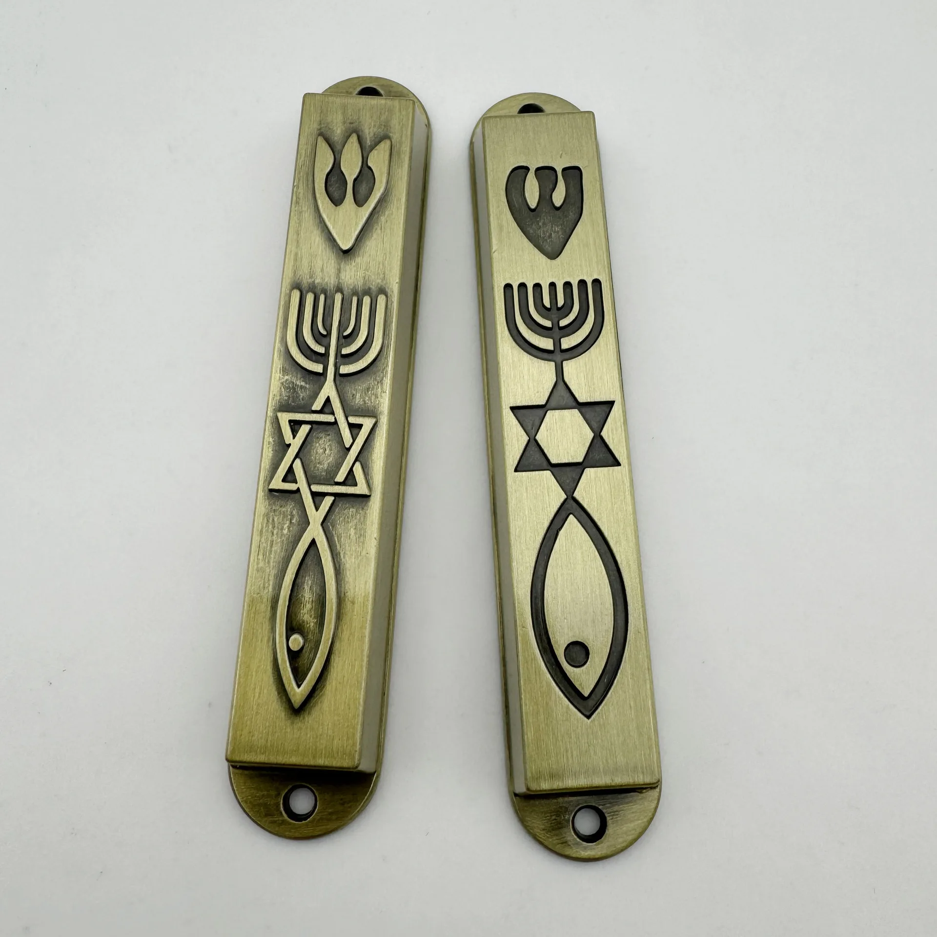 Mezuzah Judaica Metal Torah Design Hebrew Letter Jewish Hanukkah Religious Gift