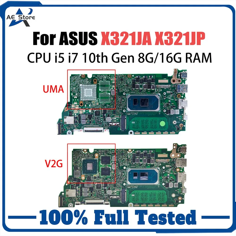 Computer Mainboard For ASUS X321JP X321JA X321J X321JQ I321J S333J Laptop Motherboard with CPU i5 i7 10th Gen RAM-8GB 16GB V2G