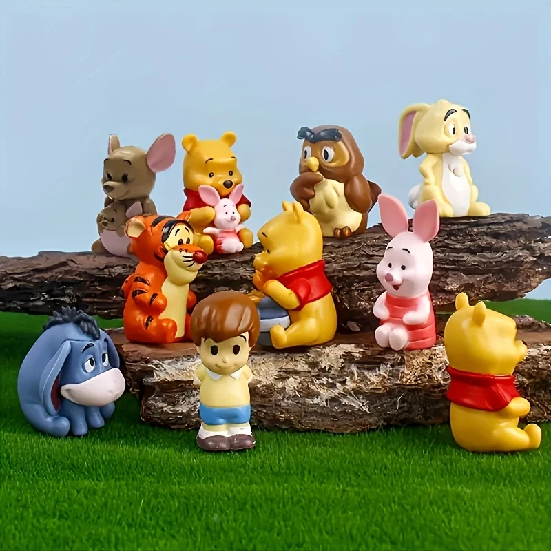10 pièces/ensemble dessin animé Winnie l'ourson figurine jouet ourson tigrou Bourriquet porcelet figurine poupée jouets cadeau de noël