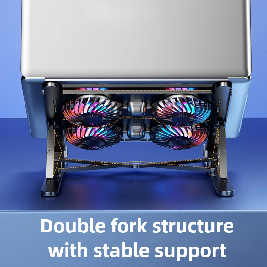 Notebook Radiator Heightening Folding Laptop Portable Heat Dissipation Bracket RGB Aluminum Alloy Laptop Stand Laptop Cooler