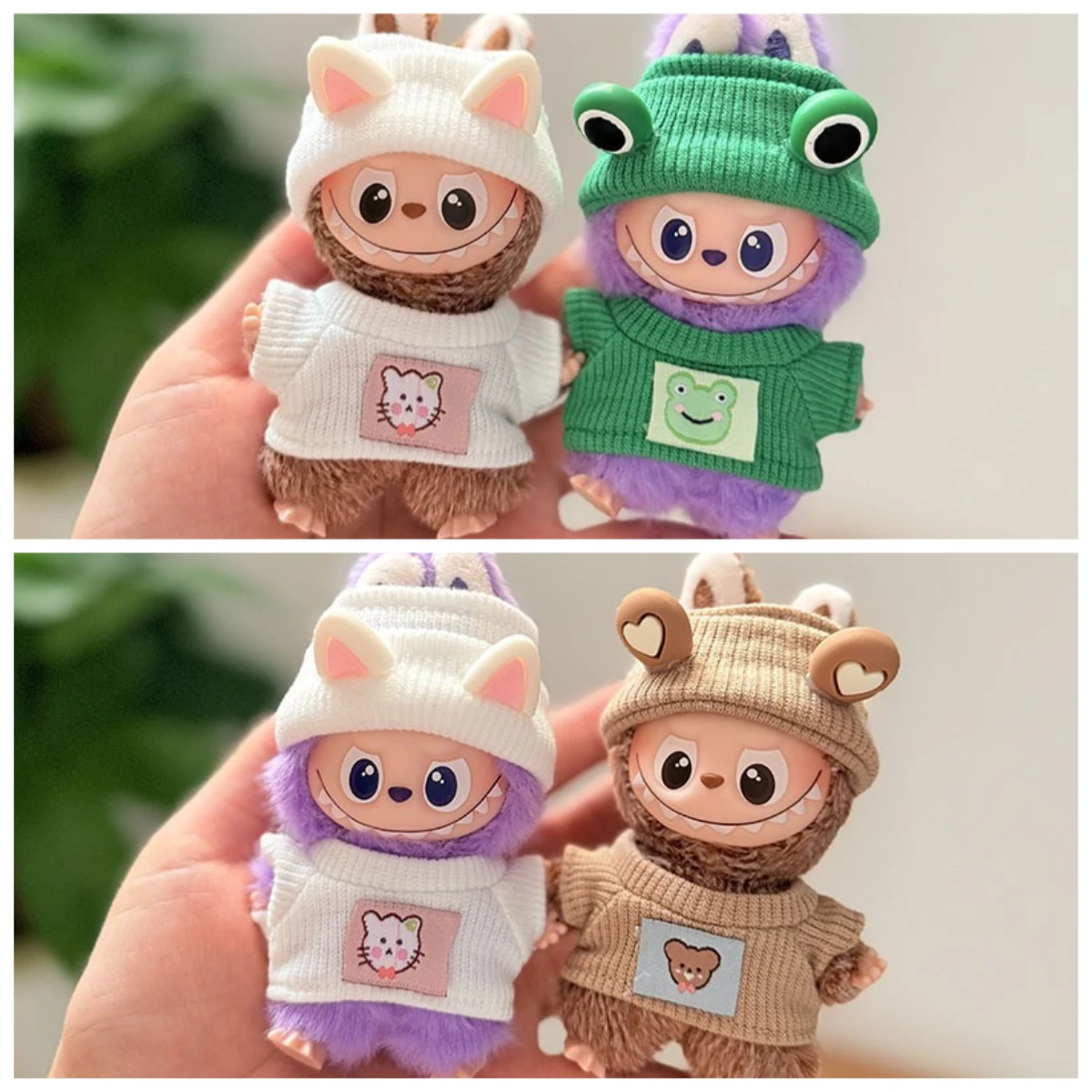 

New 10cm LABUBU4.0 clothes hand-knitted sweater for versatile outings with elastic shirt two-piece set (no doll)