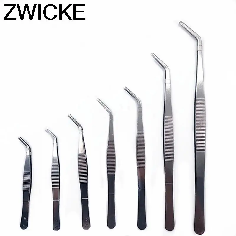 12.5cm-30cm Straight Head Elbow Thicken Medical ToolsStainless Steel 430/340 Anti-iodine Medical Tweezers Long Straight Forceps