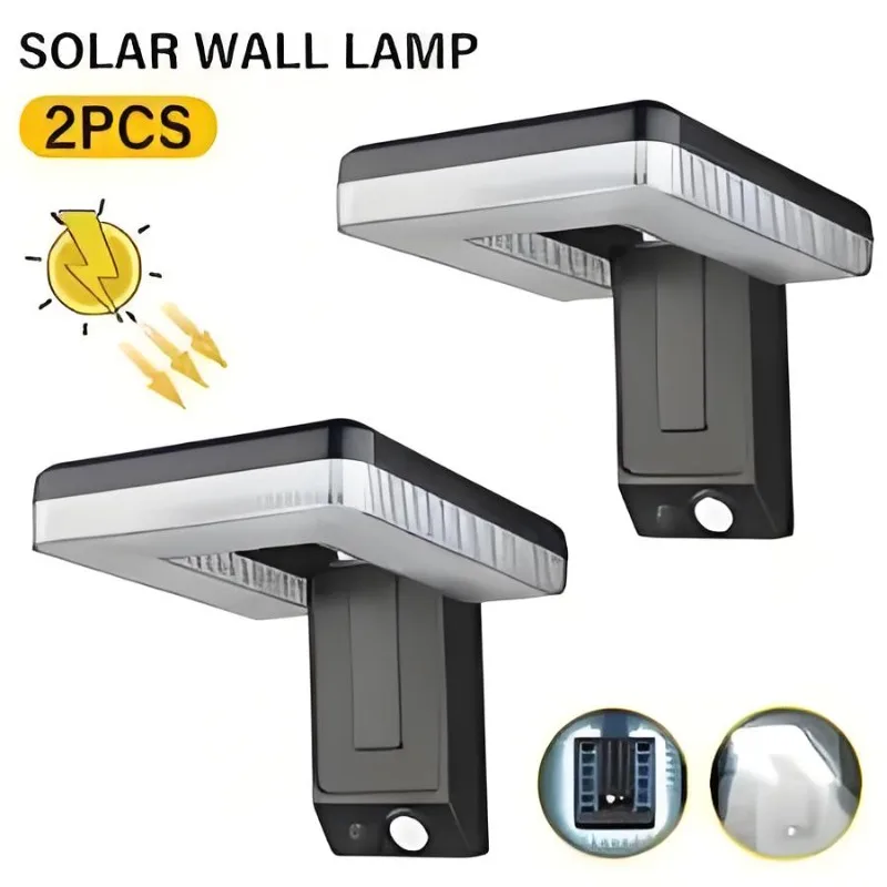 

Складной светодиодный солнечный водонепроницаемый настенный светильник 120г ° Датчик движения, 3 режима для патио, уличной террасы, крыльца, сарая, гаража, охранное освещение