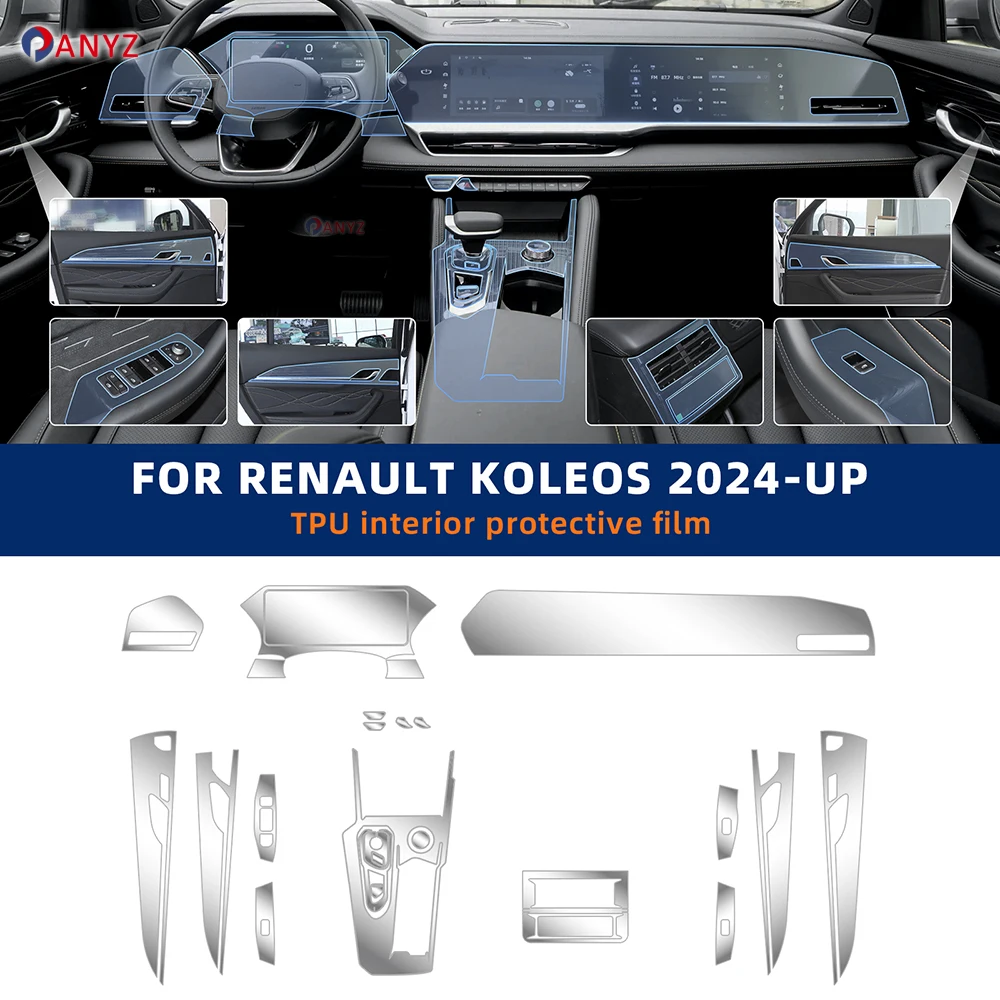 

For Renault Grand Koleos 2024 Protective Film Car Interior Center Console Instrument Dashboard Anti-scratch Sticker Accessories