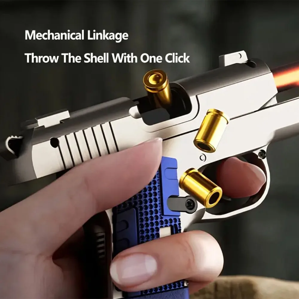 Estresse tiro arma de brinquedo fidget m1911 arma de brinquedo para crianças presente aniversário escudo ejeção armas idade 6 +