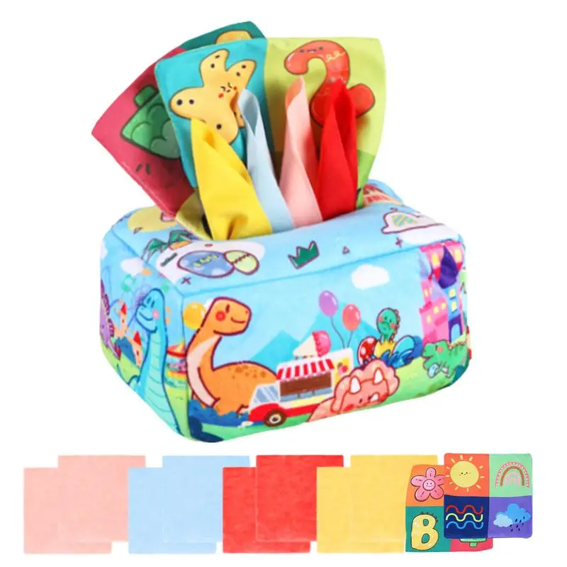 

Kids Montessori Tissue Box Soft Crinkle Sensory Toys Educational Activities & Toddler Toys For Kids Ages 6-12 Months Montessori