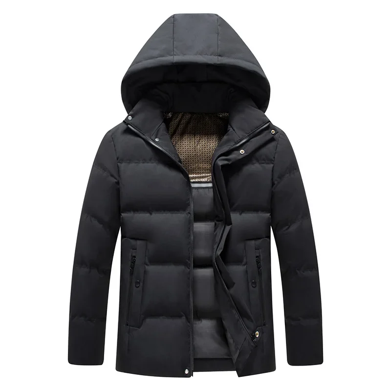 Parkas Herren Business Winterjacken Dicke warme Kapuzenparkas Langer Mantel Herrenbekleidung Winddichte Mäntel Herren Winterkleidung