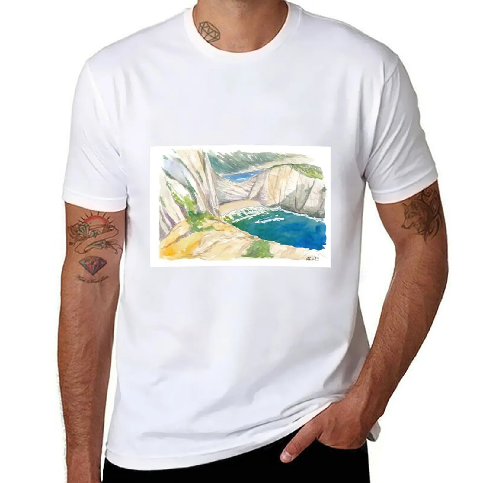 

Zakynthos Greece Blue Turquoise Dreams at Navagio Shipwreck Beach T-Shirt t shirts for man cotton soft T-Shirt