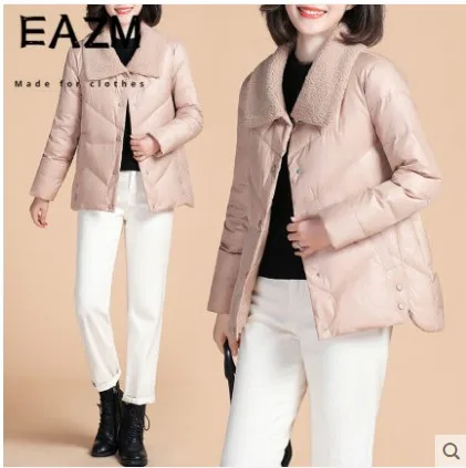 

Faionable Women's ort Cotton Jaet 2025 Autumn Winter New Arrival Fluffy down Fce Lined Sli Commute Sle Slim Fit