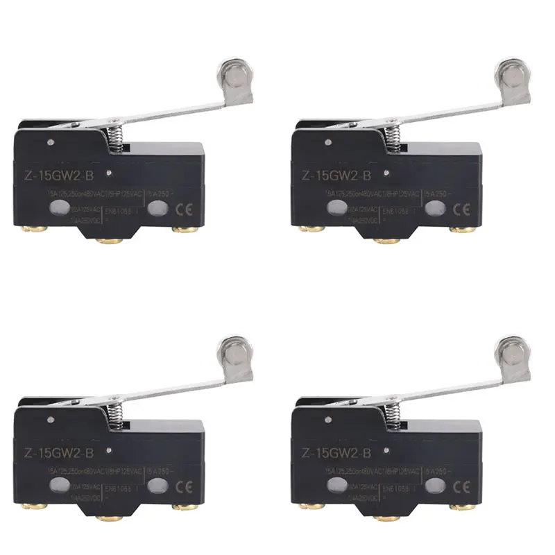 4X Panel Mount Long Hinge Roller Lever Ac Dc Basic Micro-Switch Z-15Gw2-B-AT36