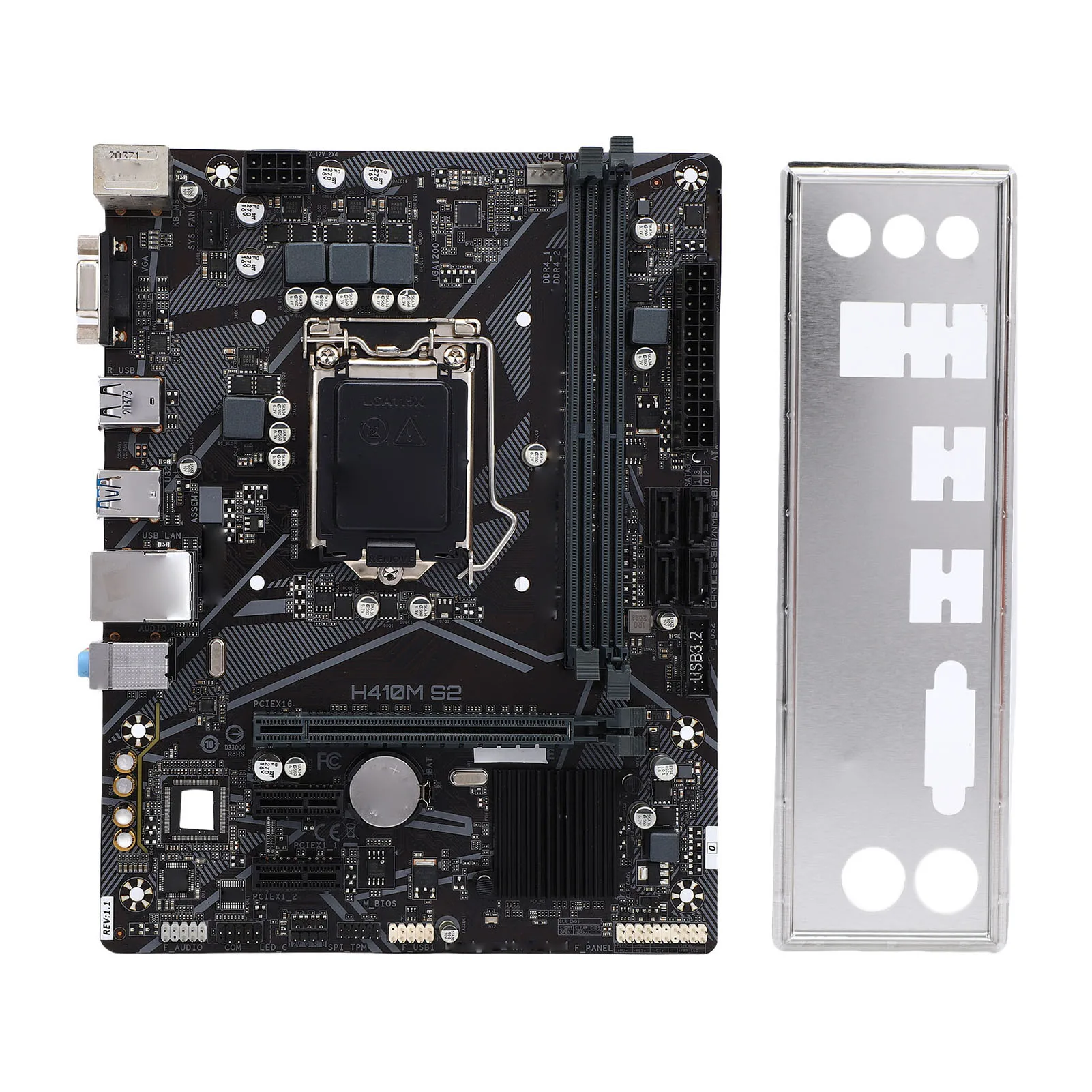 H410M-S2 Motherboard M-ATX 2xDDR4 DIMM Slot Support for LGA 1200 10th Gen Core CPU Processors Dual Channel DDR4 2933 2666 2400