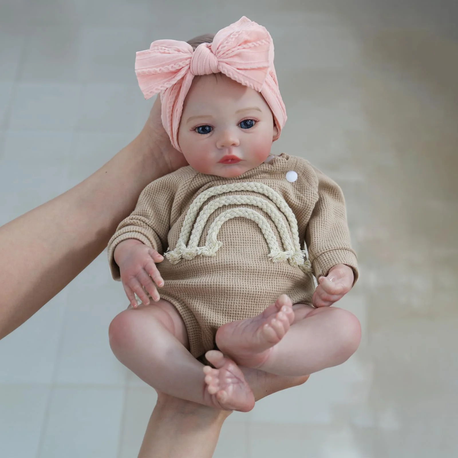 50CM Realistic Finished Meadow Bebe Reborn Baby Doll Full Body Vinyl Girl Body Handmade Art Doll Toy Christmas Gift