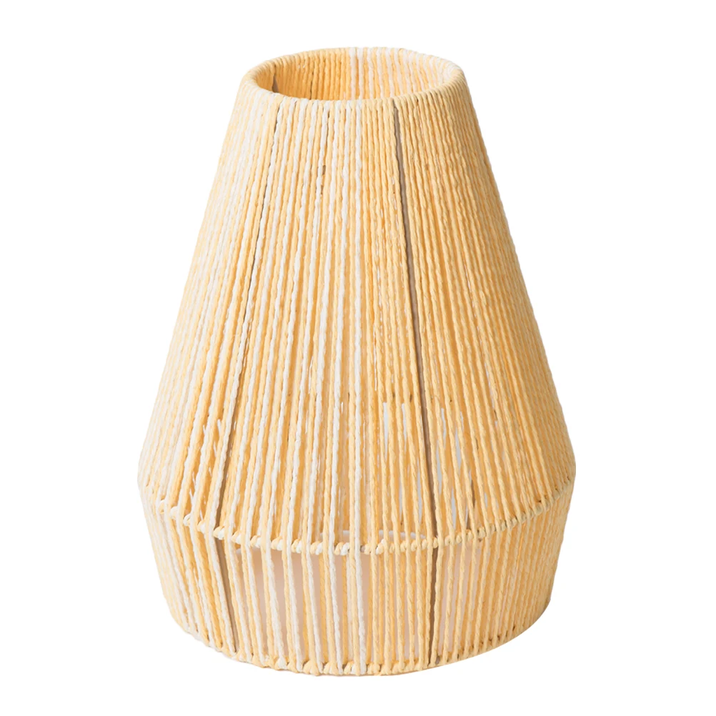 

Boho Woven Lampshade 1Pc E27 4cm Yellow Paper Rope Light Shade for Coffee Shop Office Restaurant Decorative Indoor Wall
