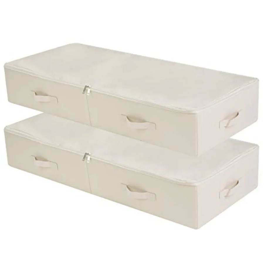 

Pack of 2 39.4"X16.9"X7" Ultra-Length Foldable and Washable Underbed Storage Organizer Containers for Clothing Shoes Bedding -