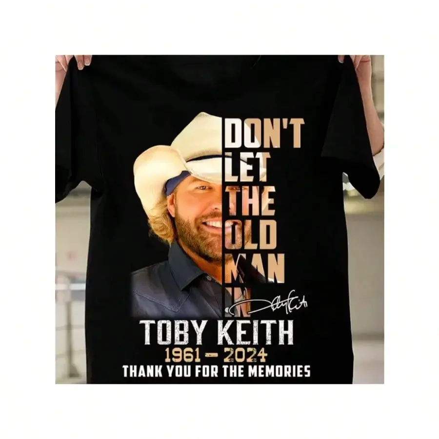 

Vibrant Graphics | Toby Keith 1961-2024 Thank You For Memories T-Shirt, Cotton Crew Neck Tee, Casual Loose Fit Short Sleeve
