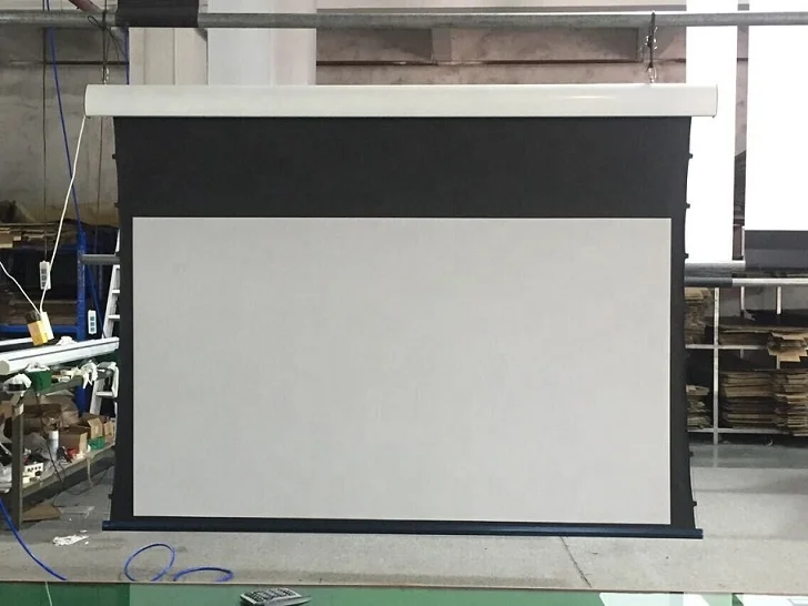 High Gain Motorized Tab Tensioned Screen With Rear Projection Screen,Low Noise Tubular Motor Screen
