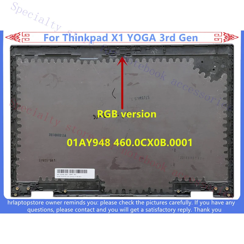 R+ Brand new suitable for Lenovo Thinkpad X1 YOGA 3rd generation LCD back cover 01AY947 / 01AY948
