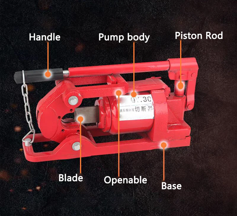 Hydraulic Wire Rope Cutter QY-30 Manual Wirerope Cutting machine Wire Rope Shear Cutting Diameter 30mm