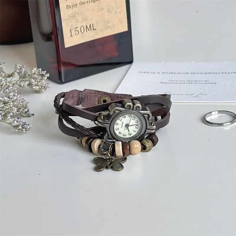 Elegant Fashion Ladies Dress Watches Vintage Wristwatches for Women Leatcher Band Small Dial Female Quartz Watch Montre Femme