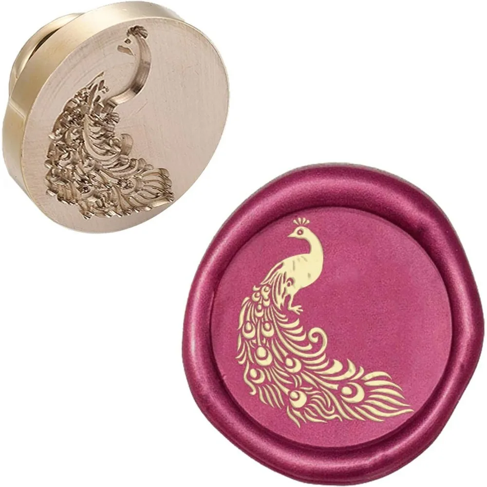 Peacock Wax Seal Stamp Head Replacement Bird Removable Sealing Brass Stamp Head Olny Replacement Brass Head for Creative Gift