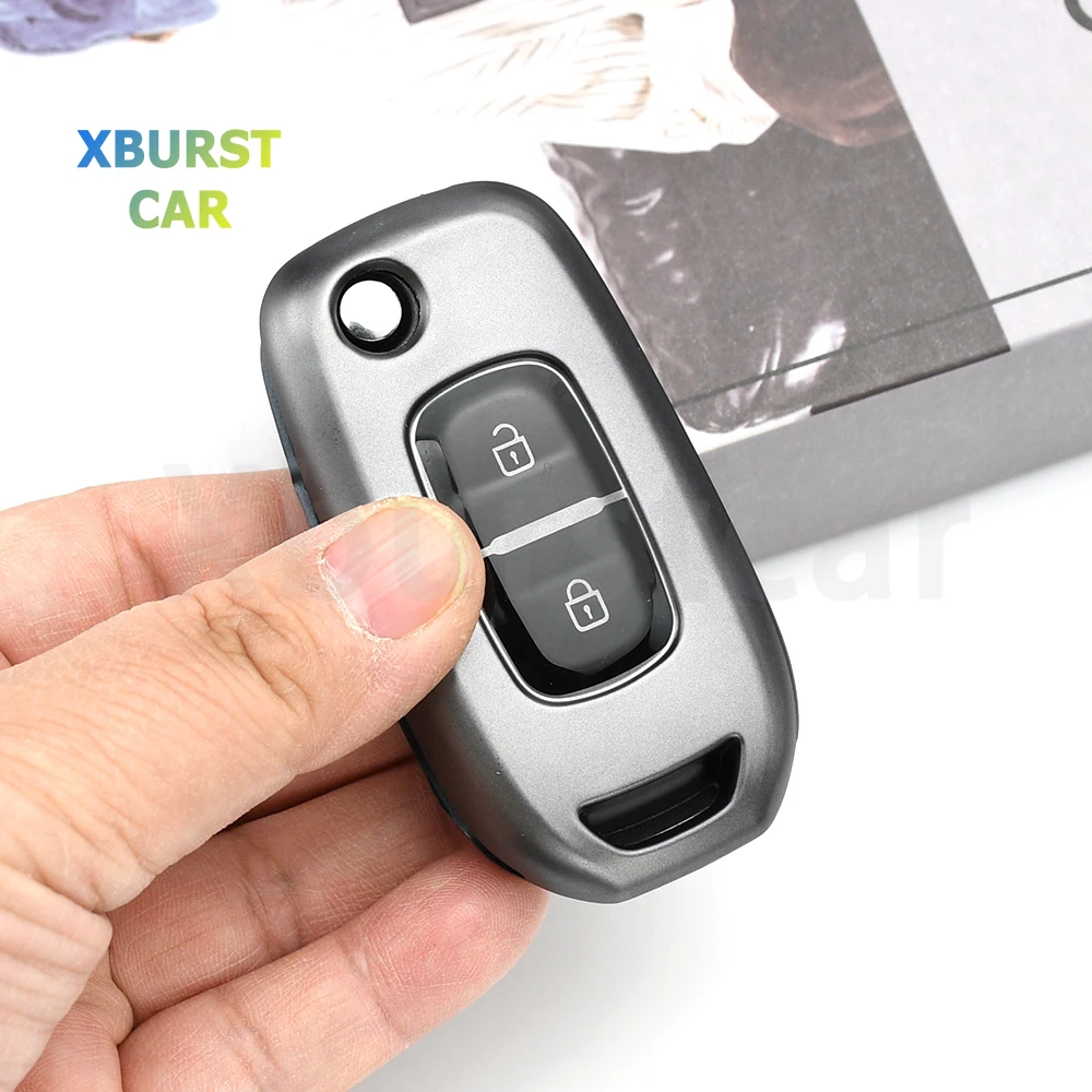Para renault gt linha sandero stepway logan clio5 arcana kadjar captur megane 2/3 botões arma cinza tpu caso chave do carro fob capa