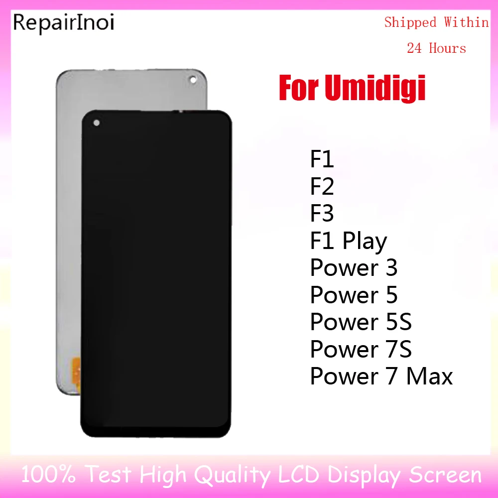 LCD Display Touch Screen Digitizer Assembly Umidigi F2, F3, F1 Play, Power 3, 5, 5S, 7S, 7 Max, Display Replacement