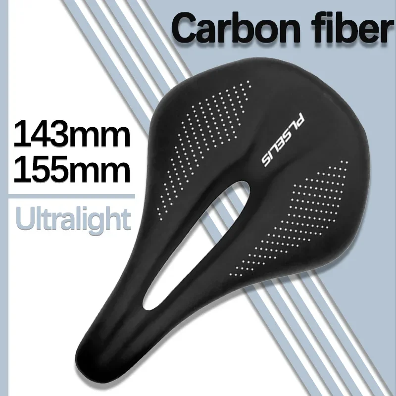 Ultralight Carbon Saddle Road Bike 7x9 Large Bicycle Seat MTB Carbon Fiber Saddle 130g 140g Hollow Breathable 143mm 155mm