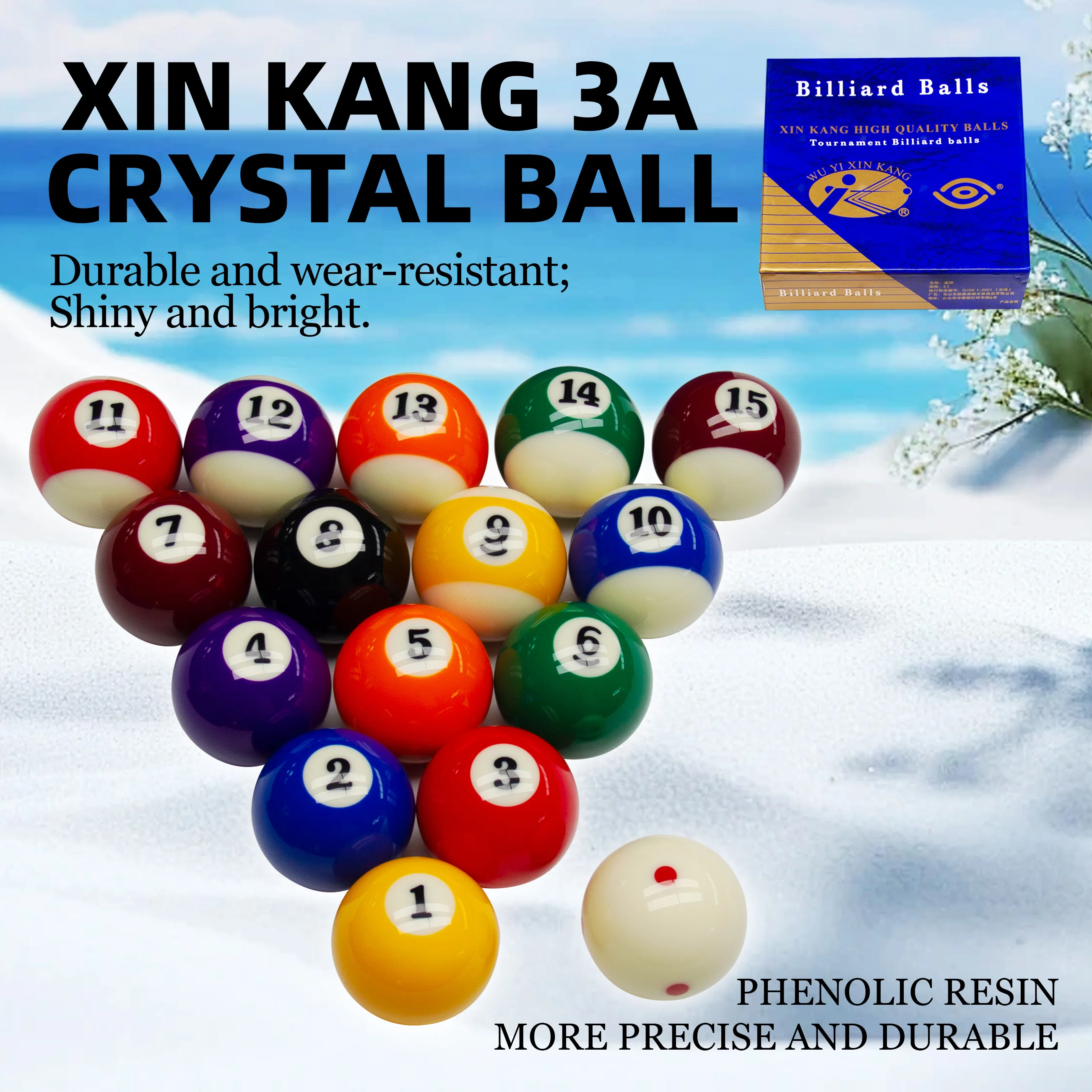 

Стандартные хрустальные бильярдные шары из смолы 5,7 см-16 шт. Турнирные шары для бассейна, высокая твердость для профессиональных и домашних игр