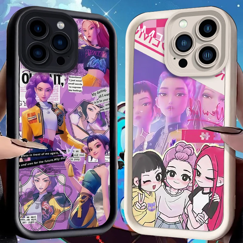 حافظة KPop D-Demon H-Hunters لهاتف آيفون 16 E 15 14 13 12 Mini 11 Pro Max XS X 8 7 Plus SE غطاء خلفي مقاوم للصدمات من السيليكون السائل