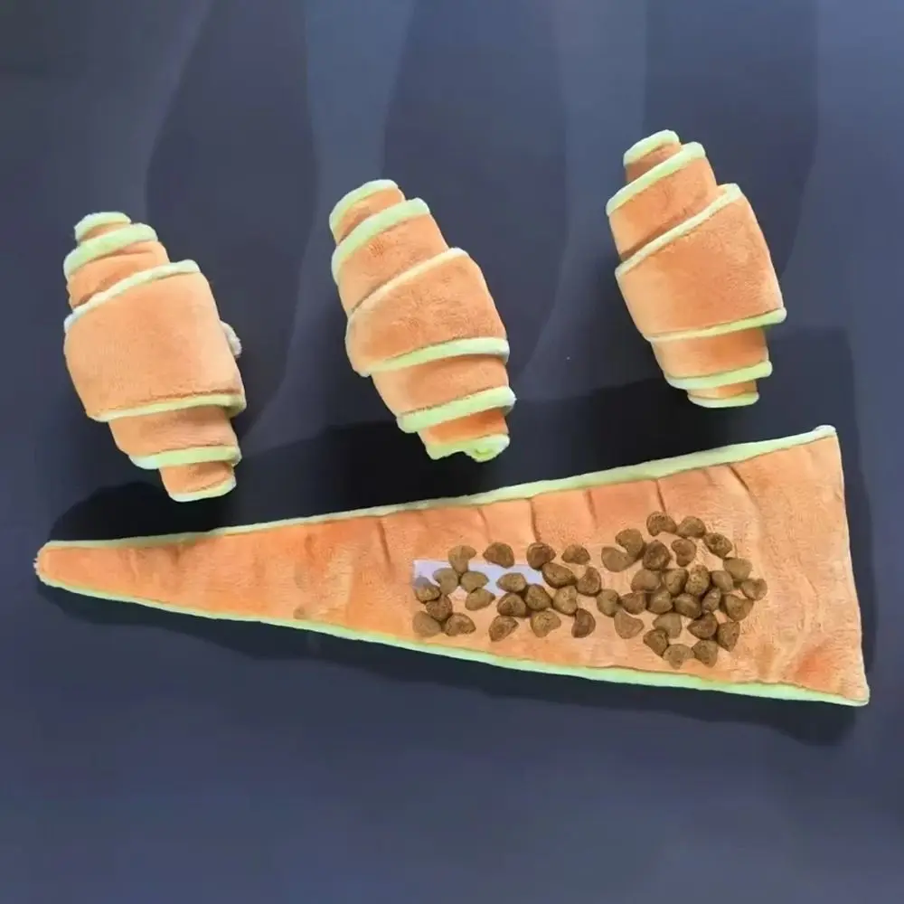 Juguete Suave para Perros en Forma de Croissant, Resistente a Mordidas, Dispensador de Golosinas, Estimulación Mental, Juguete de Rompecabezas para Cachorros, Actividad de Alimentación